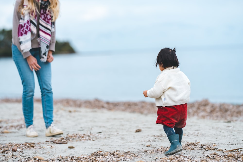 A mother playing with her child