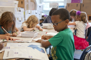 A boy at school