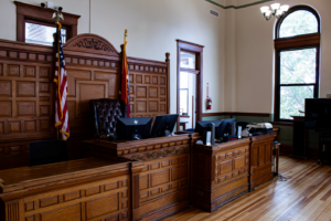 An empty courtroom