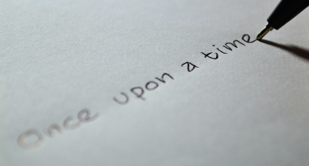 'Once upon a time' written on a piece of paper