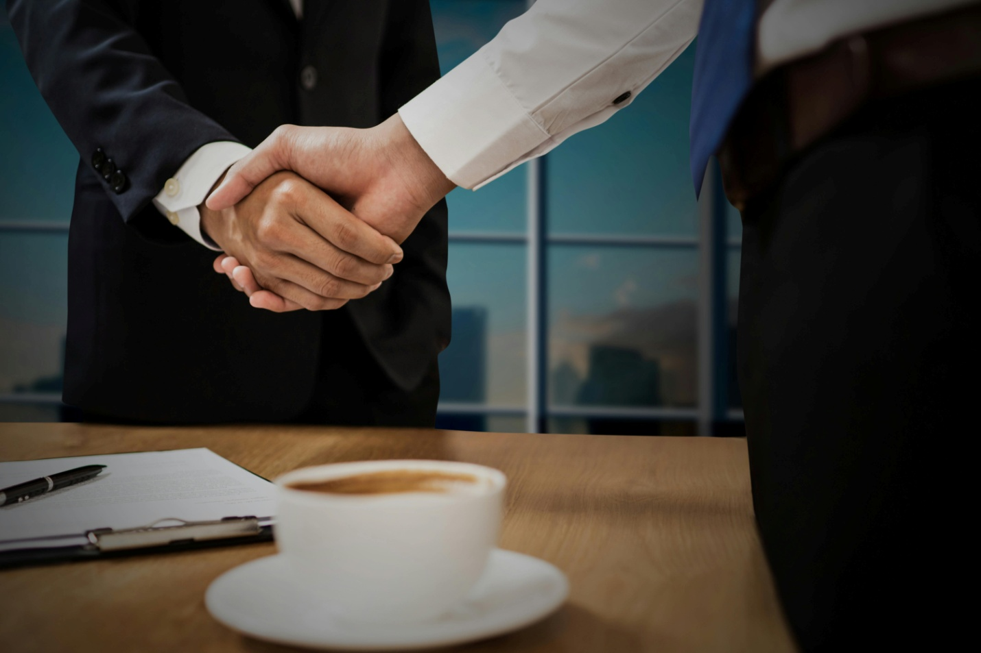 Two people shaking hands