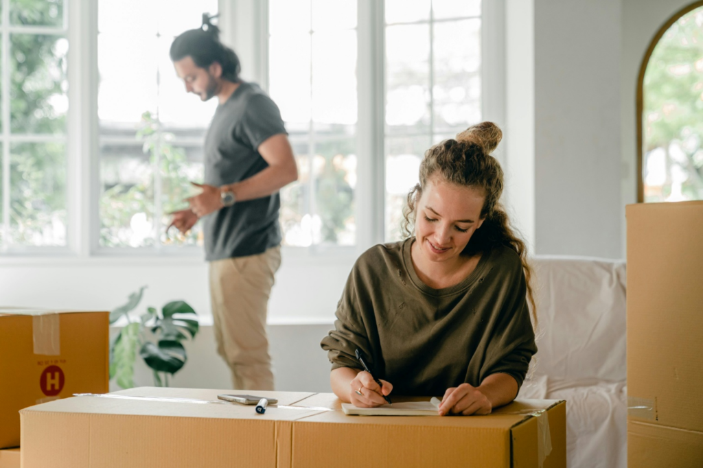 A man helping his ex-wife move to a new place