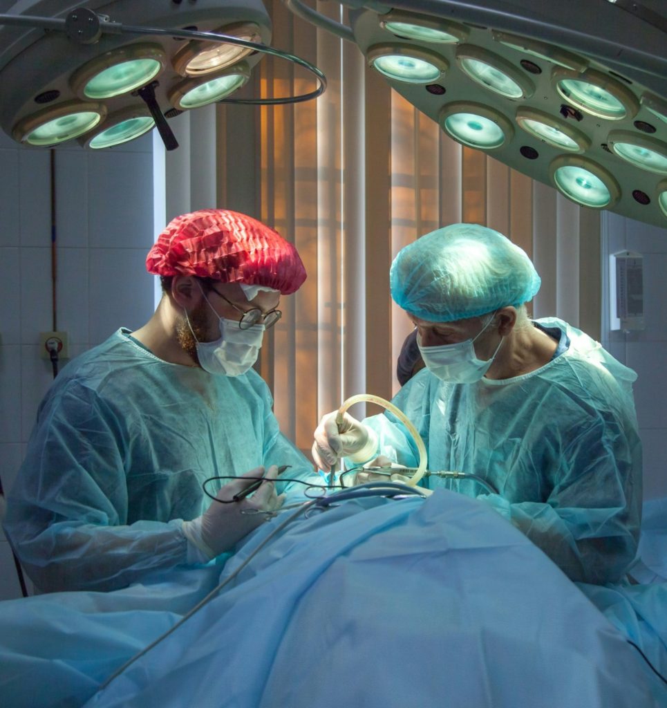 Two surgeons performing a surgery