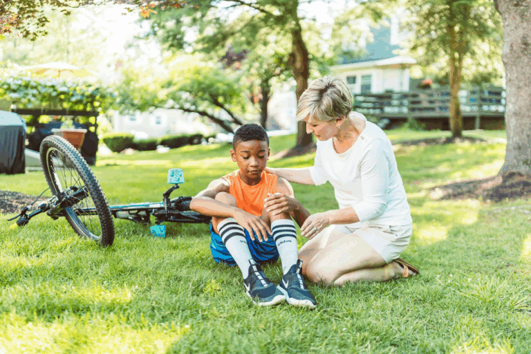 A stepmother with a young child