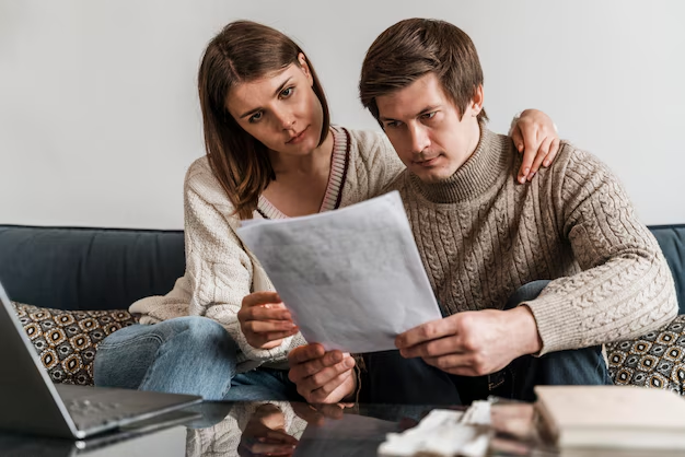A couple reviewing a document
