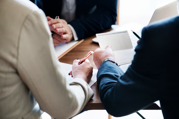 A person signing a contract