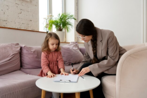 A calculator and legal paperwork for child support payments