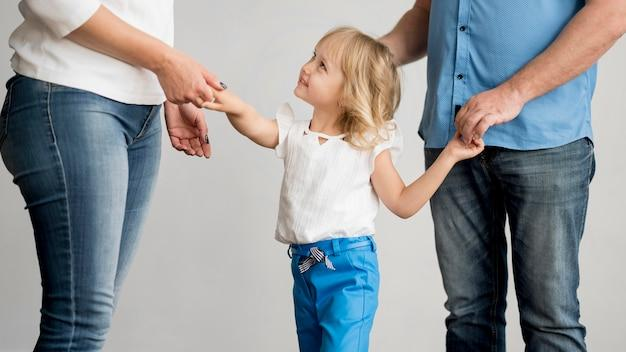 A judge reviewing child custody documents in court