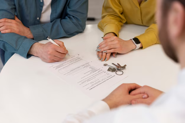 A person signing a contract