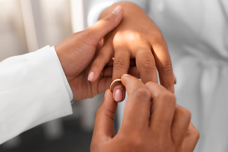 A couple getting engaged