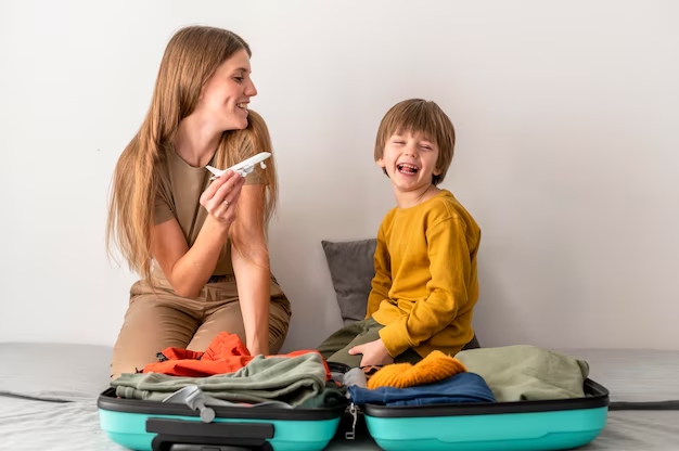 A woman with her son