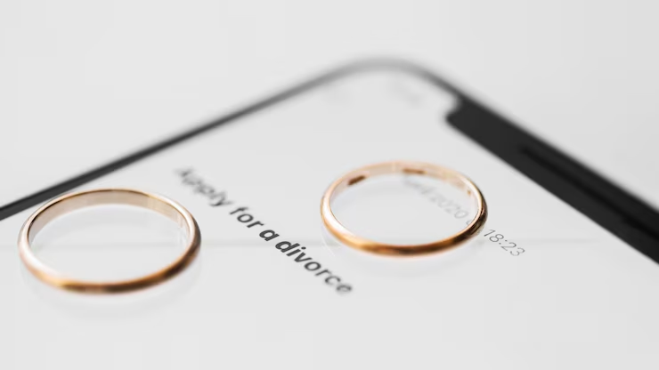 Two rings placed on a smartphone