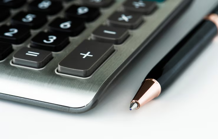 A pen and a calculator