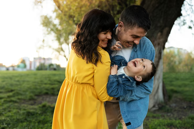 Parents with their child