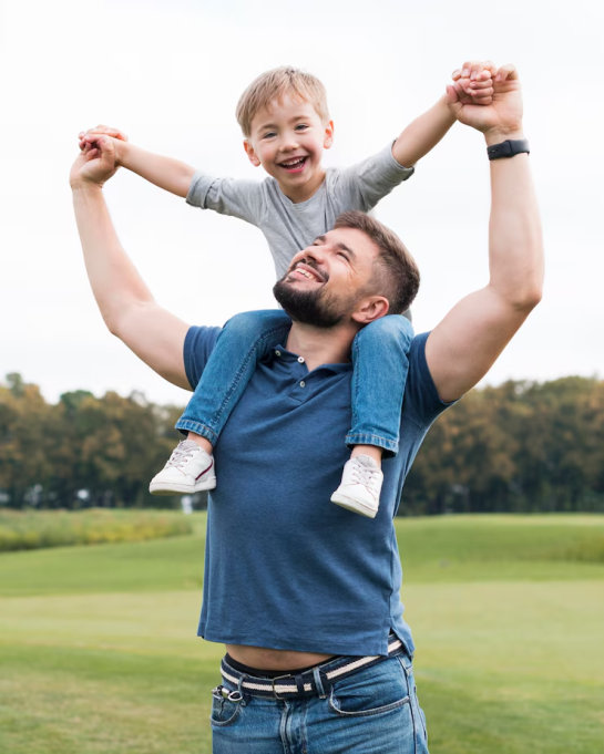A father with his son
