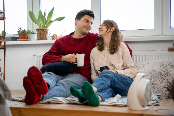 A couple at home