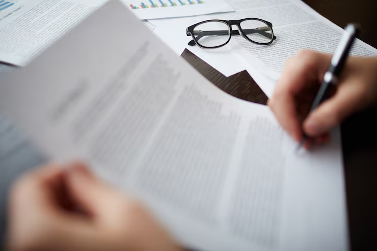A person signing a document