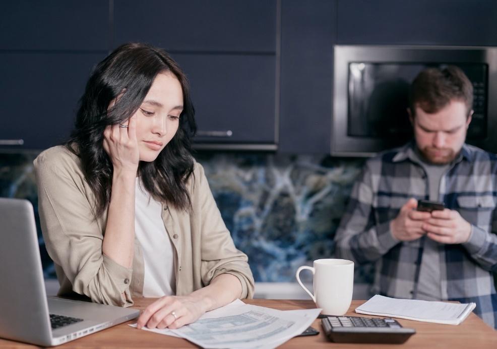 A couple reviewing documents