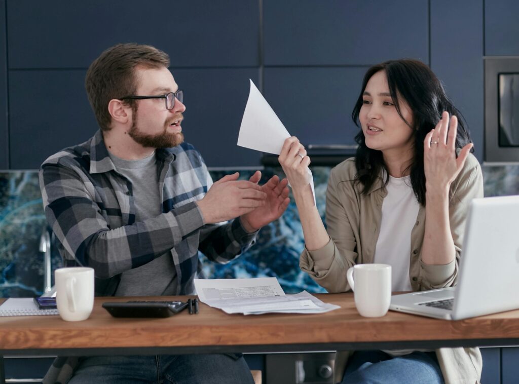 A couple having an argument