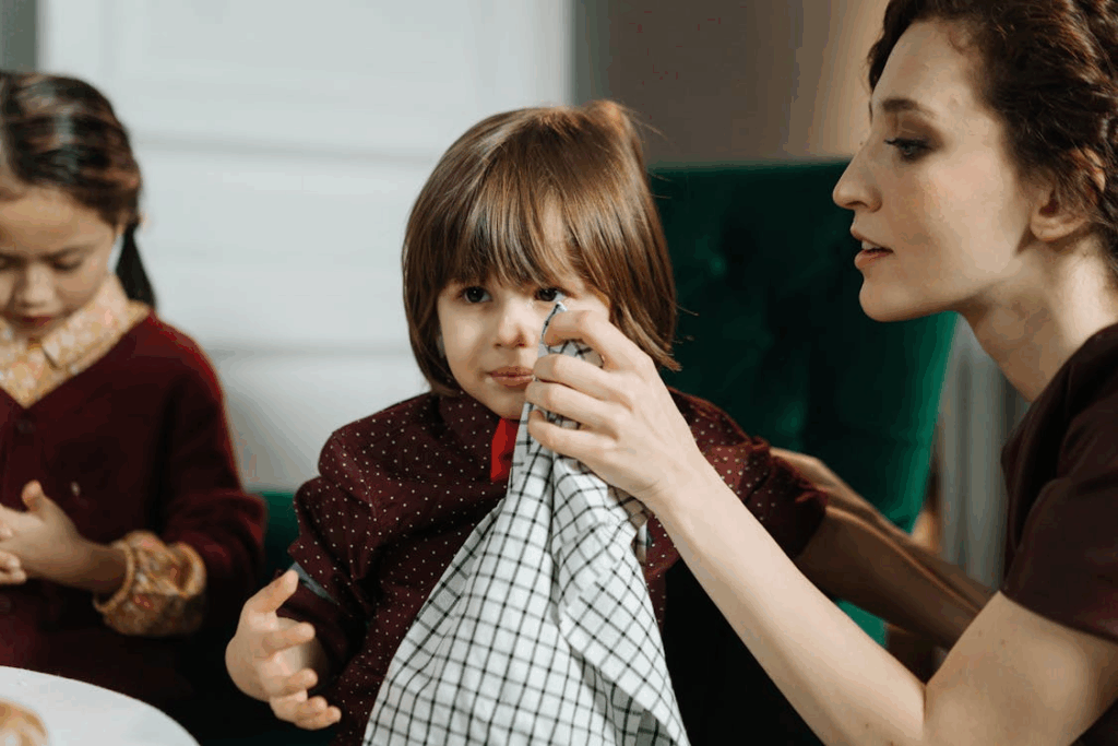 A divorced mother caring for her child and maintaining routines to support emotional stability