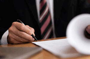 Attorney preparing case strategy with property division attorney in Houston