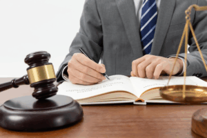 Legal professional reviewing case details with family law matters in Houston