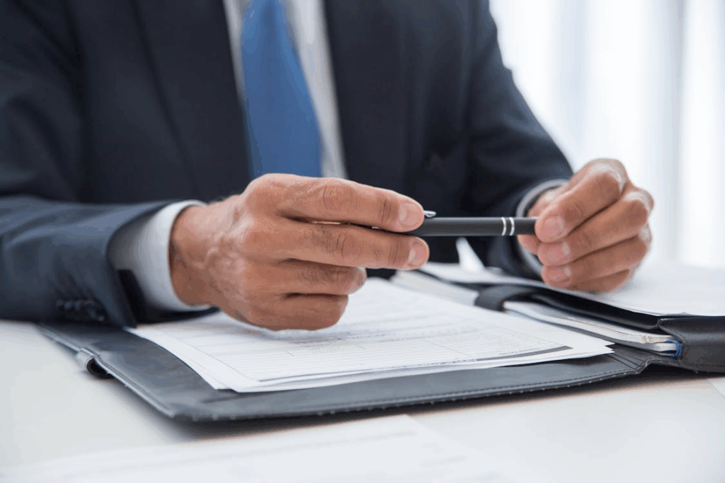 A lawyer reviewing papers during a CPS attorney in Houston consultation.