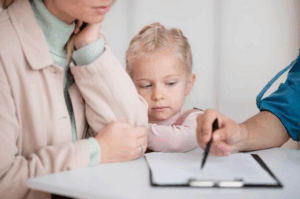 A family attorney explaining custody rights to a parent