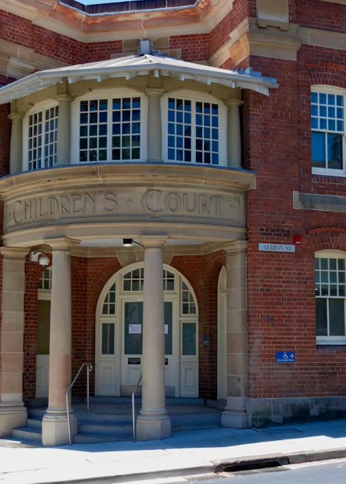 This image shows main entrance of children’s court.