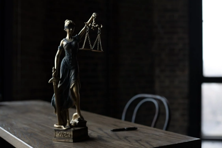 A Lady of Justice figurine