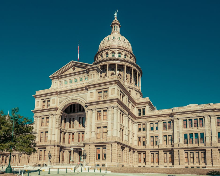 Exterior view of a building in Austin Texas on a clear day