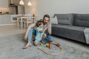 Parent spending scheduled visitation time with a child after a custody agreement