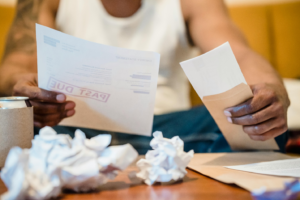 A person holding documents