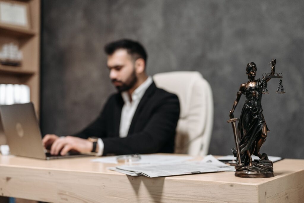 A lawyer working