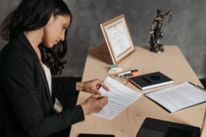 A lawyer working