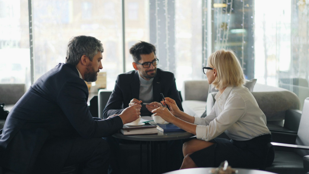 Business owner consulting a divorce attorney about asset protection