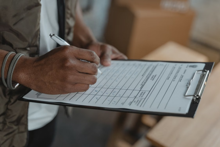 a checklist on a clipboard