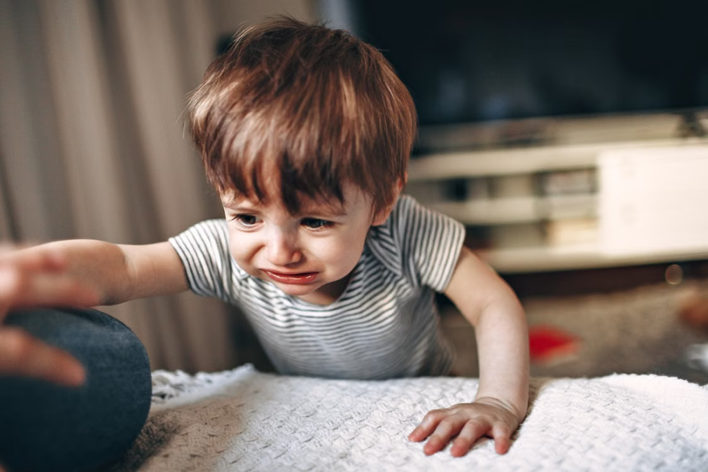 a little boy crying
