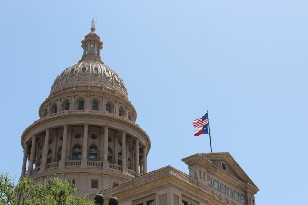 This image shows the Texas State Capitol building in Austin, Texas.