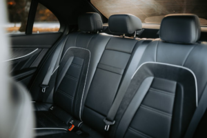 a child seat in a car