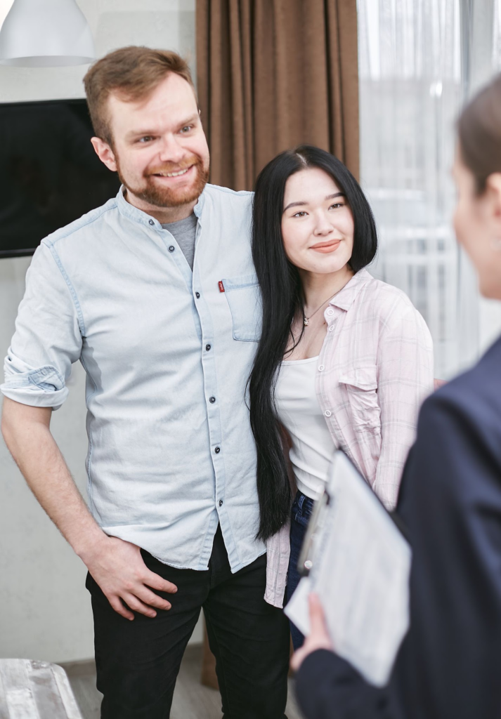 Couple speaking with advisor