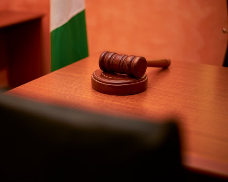 Gavel resting on a courtroom desk representing a contested divorce case in Texas
