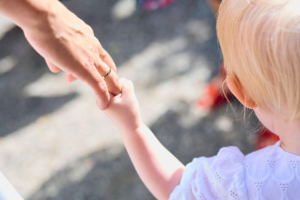 a child accompanied by a parent