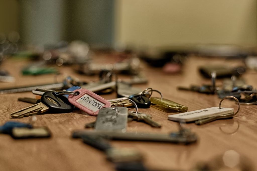 keys resting on a table