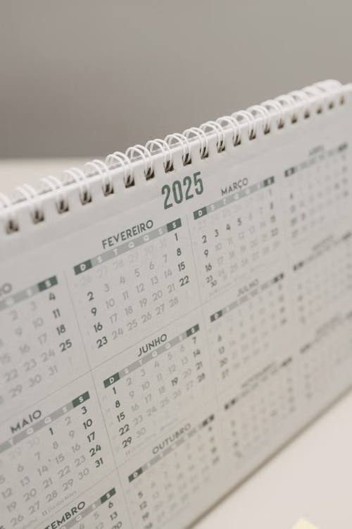 a close-up calendar page